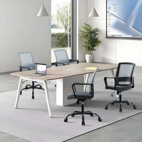 CLATINA Ergonomic Office Desk Chair - Mesh Office Chair with Adjustable Lumbar Support, Rolling Comfortable Computer Task Chairs with Arms for Home Conference-Gray, 8 Pack