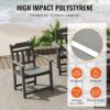 VEVOR Outdoor HIPS Patio Dining Set, 5 Pieces Patio Table and Chairs Set, All Weather Garden Square Furniture Table Sets, Patio Conversation Set, for Lawn, Deck, Backyard, Poolside, Light Gray