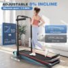 ANCHEER Walking Pad Treadmill with Incline&Adjustable Height,4 in 1 Under Desk Treadmills with Removable Desk Workstation,Foldable Treadmill for Home 300lbs Max,3 Type Control,Installation-Free