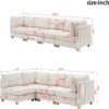 126.4" Oversized Reversible Modular Sectional Sofa with Deep Seat , 4 Seat Modern Corduroy Convertible L Shaped Corner Couch DIY Combination Lounge Sofabed w/ Waist Pillows for Living Room Office