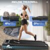 ANCHEER Under Desk Treadmill with Incline, 3 in 1 Walking Pad with Remote Control, 2.5HP Folding Treadmill for Home, 300lbs Weight Capacity Quiet Jogging Running Electric Machine