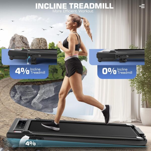 ANCHEER Under Desk Treadmill with Incline, 3 in 1 Walking Pad with Remote Control, 2.5HP Folding Treadmill for Home, 300lbs Weight Capacity Quiet Jogging Running Electric Machine