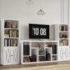 IRONCK Industrial Bookshelves and Bookcases with Doors 11.8 in Depth Set of 2 Floor Standing 5 Shelf Display Storage Shelves Bookcase Home Decor Furniture for Home, Office, Living Room, Bedroom