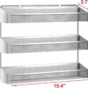 Auledio 2 Pack Spice Rack Organizer, 3 Tier Counter-top Stand or Wall Mounted Storage Rack Hanging Shelf for Kitchen Cabinet, Cupboard, Pantry Door or Bathroom Shower Cosmetic - Chrome