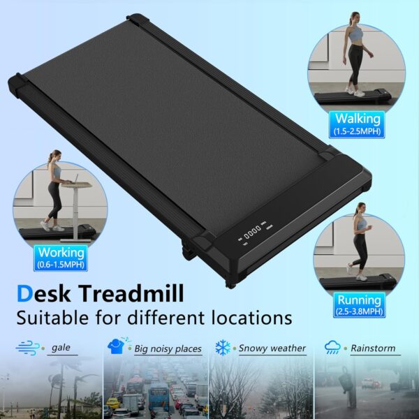 3-in-1 Walking Pad with Incline,2.5 HP Under Desk Treadmill for Home Office,265 LBS Compact Walking Treadmill with LED Display,No Assembly