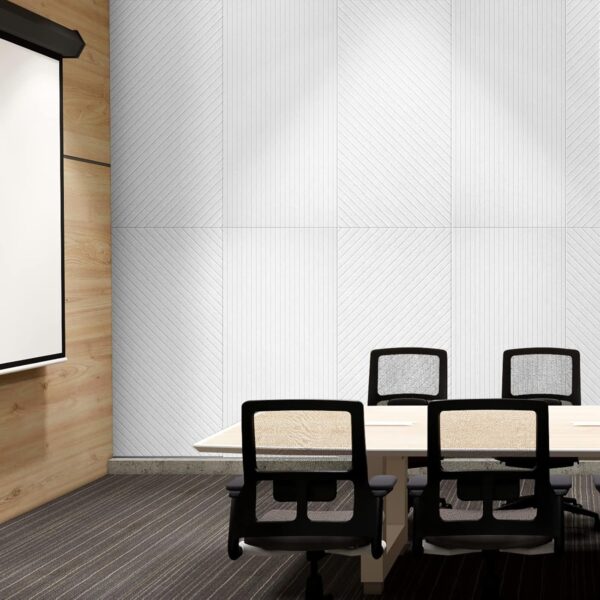 UMIACOUSTICS Decoration Acoustic Panels 3 Pcs Flame Retardant Sound Absorbing Panels, 48” X 24” X 0.4” Sound Proof Panels in Equidistant Slot.