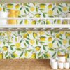 VEELIKE Lemon Peel and Stick Wallpaper Floral 17.7''x118'' Removable Self Adhesive Decorative Fresh Citrus Leaf Prints Floral Wallpaper Vinyl for Nursery Bedroom Kitchen Walls Cabinets Shelf Liners