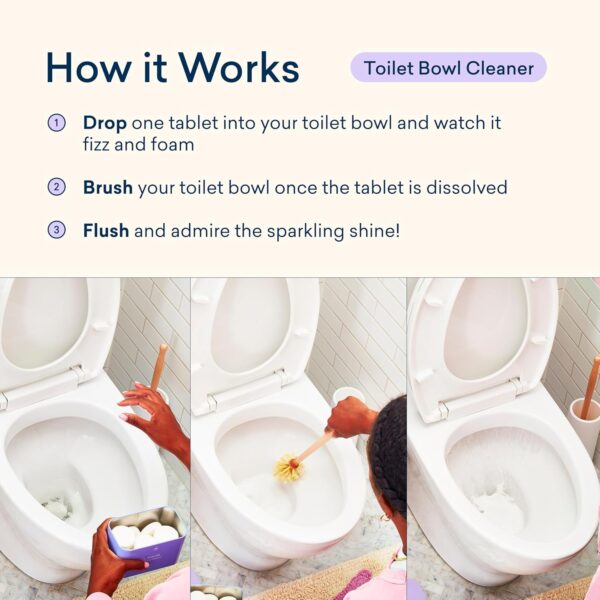 BLUELAND Toilet Bowl Cleaner Tablets, 28 Count, Lemon Cedar, Plastic-Free, No Harsh Chemicals, Plant-Based