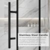 DELAVIN 40" W x 72" H Frameless Glass Shower Door, Hinged Single Swing Shower Door with Stainless Steel Hinges and Handle, Matte Black Shower Doors can be Installed Left and Right, Magnetic Closing
