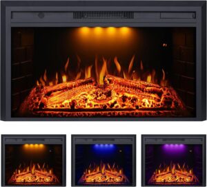 81tWIqDlHDL._AC_SL1500_.jpg Valuxhome Electric Fireplace, Fireplace Insert with Overheating Protection, 36 Inches Wide 21 Inches High with Fire Crackling Sound, Remote Control, 750/1500W, Black