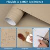 Self Adhesive Shelf Liner, Peel and Stick Drawer Liner Waterproof Contact Decor Liner with Grain Texture for Kitchen Walls Cabinets, Bedroom Classroom, Cover Book (Khaki, 17.5 x 236.2 inches)