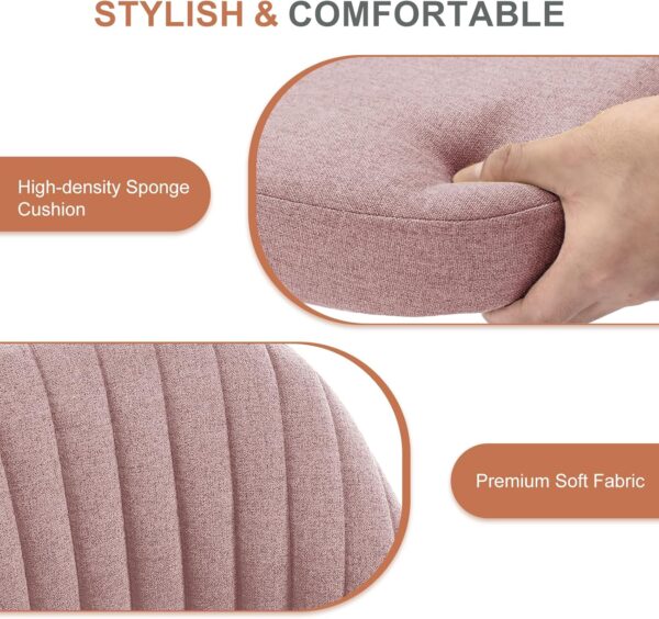 DUMOS Office Desk Chair, Modern Cute Rolling Vanity Swivel Task Chairs with Wheels, Comfortable Back Seat Armless for Home, Bedrooms, Office, Study, Student, Adults, Make-up, Dressing Room, Pink