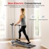 Sunny Health & Fitness Compact & Foldable Treadmill, Non-Slip Surface, Optional Dual Mode Walking/Running, Non-Electric Fixed Incline, Digital Monitor, Smart Bluetooth Connection with SunnyFit App