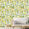 VEELIKE Lemon Peel and Stick Wallpaper Floral 17.7''x118'' Removable Self Adhesive Decorative Fresh Citrus Leaf Prints Floral Wallpaper Vinyl for Nursery Bedroom Kitchen Walls Cabinets Shelf Liners