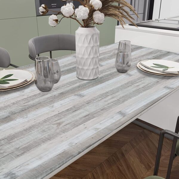 Wenmer Grey Wood Shiplap Peel and Stick Wallpaper - 17.71" x 708" Self-Adhesive Wood Plank Wallpaper for Cabinets, Kitchen Shelves, Drawers, Walls and Doors