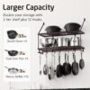 KES 30-Inch Oiled Bronze Pot Rack Wall Mounted, 2-Tier Hanging Pot and Pan Organizer with 12 Sturdy Hooks, Kitchen Wall Hanger Shelves Farmhouse Style, KUR215S75B-OB