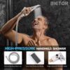 Shower Faucet Set, Rainfall Shower System with Rain Shower Head, Rough-in Valve and Shower Trim Kit Included Brushed Nickel 12 Inch Wall Mount