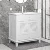 30" Bathroom Cabinet Vanities with Sink Set Combo, Storage Cabinet with Doors and Drawer, Solid Wood, Modern Style, White