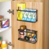 YIGII 6 Pack Cabinet Door Organizer, Wall Mounted Lid Organizer for Tupperware Kitchen RV Pantry Cabinet Storage and Organization, Heavy Duty Adhesive Wall Baskets Lid Holder Slim Stainless, Black