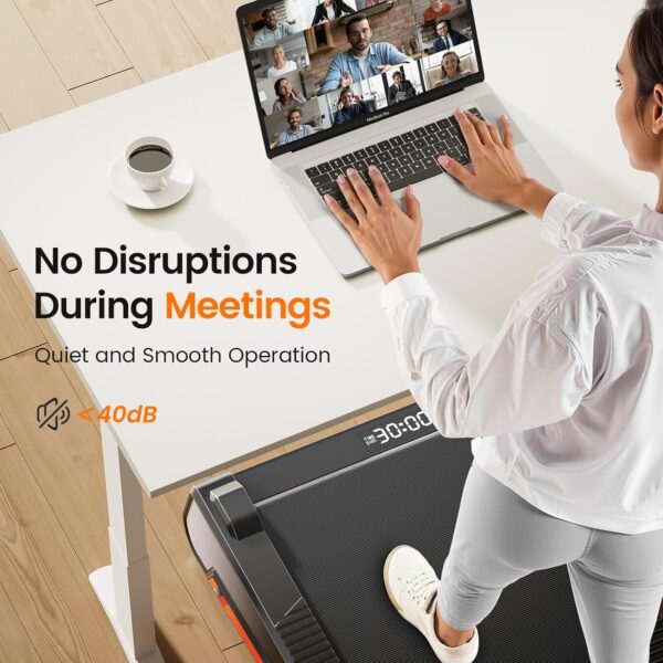 Small Walking Pad for Home and Office, Portable Under Desk Treadmill with Fixed 7% Incline and Adjustable 2% Incline, 300LBS Capacity