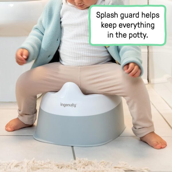 Ingenuity Ready Set Go Potty, Removable Bowl, Non-Skid Bottom, Wide Stable Base, Age 18 Months & Up, White & Grey