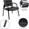 Flash Furniture Darwin Flash Fundamentals LeatherSoft Executive Reception Chair, Modern Tufted Lounge Chair for Living Room or Office, Black