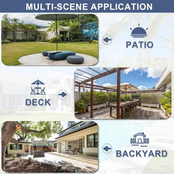 ALAULM 5 Piece Patio Dining Set All-Weather Wicker Outdoor Patio Furniture Set w/Tempered Glass Tabletop, Removable Cushions and Umbrella Hole for Patio, Backyard, Garden, Poolside（Brown）