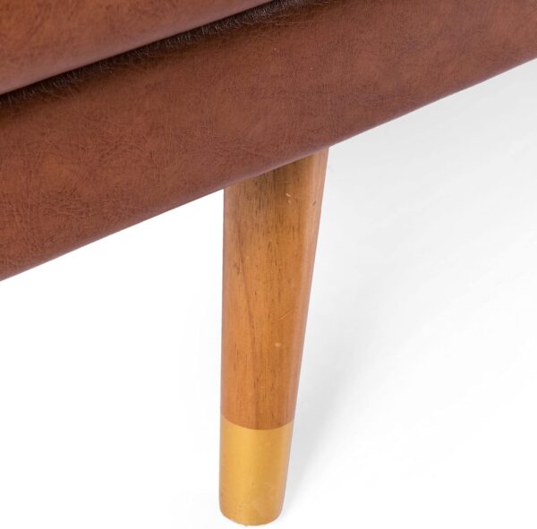 KEIKI 72" Sofa Couch with Wood Frame,Button-Tufted Fabric,Iconic Splayed Legs,Mid Century Modern Design