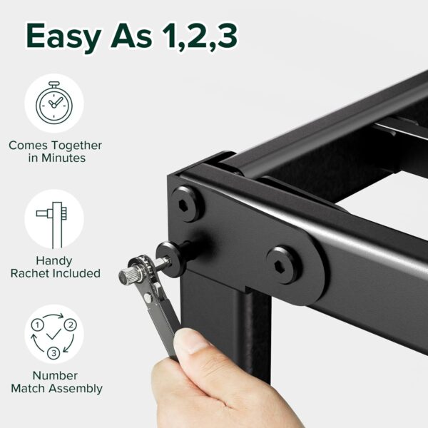 Zinus Yelena 14 Inch Metal Platform Bed Frame, Steel Slat Support, No Box Spring Needed, Eco Friendly WonderBox(TM) Packaging, Easy Assembly, Black, Queen