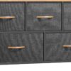 DWVO Dresser TV Stand, Fabric Dresser with 5 Drawers, Dresser for Bedroom, Wide Dresser, Storage Tower, Chest of Drawers for Closet, Living Room, Hallway, Dull Grey