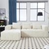 98.42" Cloud Sectional Couch with L-Shape Chaise,Modern Modular Sofa with Deep Seat, Upholstered Couches for Living Room Bedroom,No Assembly Required (Beige)