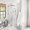 Shower Faucet Set, Rainfall Shower System Complete Wall Mounted for Bathroom with 8 Inch Shower Head and Handheld Rain Mixer Combo Kit with Shower Valve and Shower Trim, Brushed Nickel