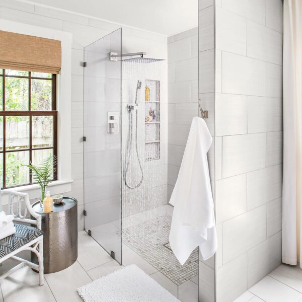 Shower Faucet Set, Rainfall Shower System Complete Wall Mounted for Bathroom with 8 Inch Shower Head and Handheld Rain Mixer Combo Kit with Shower Valve and Shower Trim, Brushed Nickel