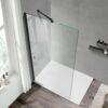 Shower Door Support Bar, 15.74 Inch (400mm) Long Stainleess Steel Rod to Fix Glass Door to Wall, for 1/4"(6mm), 5/16"(8mm), 3/8"(10mm) Frameless Glass Panel, Matte Black