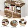Tribesigns L-Shaped Executive Desk with Reversible File Cabinet, 63" Office Desk with Storage Drawers, Computer Desk Set (Oak Karo & White)