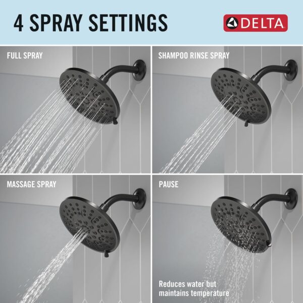 Delta 75617 Universal Showering Components 1.75 GPM Multi Function Shower Head - Matte Black