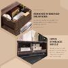 Fluted Fireplace TV Stand for TVs Up to 80 inch, Modern Entertainment Center with 36" Electric Fireplace, Wood Media Console w/Drawers and Adjustable Shelves for Living Room, Brown