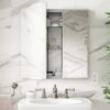 KOHLER K-CB-CLC2526FS Beveled Medicine Cabinet with Mirror Doors & Adjustable Shelves, Rectangular Beveled Edge Frame, 25" x 26"
