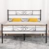 VECELO Queen Size Bed Frame with Headboard and Footboard,Metal Platform Mattress Foundation, No Box Spring Needed,Non-Slip, Easy Assembly, Black