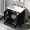 Linique 30" Modern Bathroom Vanity with Sink Combo Set, Solid Wood Frame Multi-Functional Bathroom Storage Cabinet with 2 Soft Closing Doors and a Drawer, Adjustable Shelf, Black