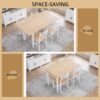 VOWNER 63” Extendable Dining Table Set for 4-6 People, 5-Piece Dining Table Set for 4 People with 4 Chairs, Kitchen Table Set with MDF Board and Metal Frame, for Small Space, Apartment, Nature Wood