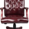 Boss Classic Executive Oxblood Vinyl Chair with Mahogany Finish Frame