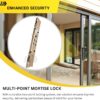 Alloy Steel Dual Point 9-15/16" Mortise Lock with 10-1/8" Faceplate for Sliding Patio Glass Door | Multi Point Locking Mechanism Replacement - Fix and Repair Door Hardware Security