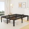18 Inch Queen Size Metal Platform Bed Frame with Round Corners, Storage Space Under High Bed Frame-Heavy Duty Steel Slats Support, Noise Free - Easy Assembly - No Box Spring Needed