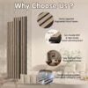 Wood Slat Wall Panels - 2 PCS Walnut Wood Veneer Acoustic Panels - 12.6" W x 94.5" L
