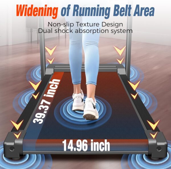 Walking Pad Treadmill with Handle Bar, Small Treadmills for Small Spaces, 3.0HP Folding Walking Pad with 300 lbs Capacity, Cup Holder, LED Display and 12 Preset Programs