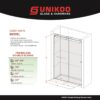 56"- 60" W×76" H Frameless Stainless Steel Bypass Shower Door and Two Towel Bars in Satin Brass and 3/8" (10mm) Certified Tempered Clear Glass. The Royal Series UKD01-6076-TT-SB