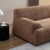 90" Modern Teddy Sofa Couch, 3-Seater Upholstery Boucle Sofa, Deep Seat Monoblock Sofas Luxury Minimalist Couch with Square Wide Arm Comfy for Living Room, Bedroom, Office (Camel)
