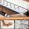 Queen Size Bed Frame with Wood Headboard and 2 Storage Drawers, Metal Platform Bed Frame Queen with Heavy Duty Metal Slats Supports, Noise-Free, No Box Spring Needed, Rustic Brown