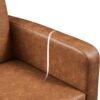 Yaheetech Mid-Century Accent Chairs, PU Leather Modern Upholstered Living Room Chair, Cozy Armchair Button Tufted Back and Wood Legs for Bedroom/Office/Cafe, Retro Brown 2 PCS